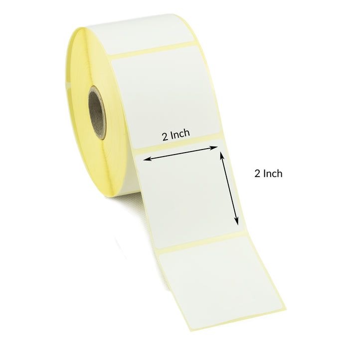 2x2 Inch Direct Thermal Labels - Peelable Adhesive