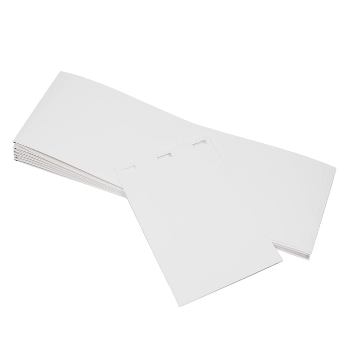 4" x 6" (101.6mm x 152.4mm) Fanfolded, Double sided, Plain event badges with triple slot.