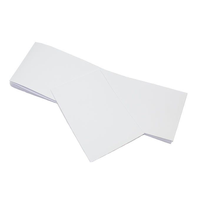 4" x 6" (101.6mm x 152.4mm) Fanfolded Double sided, Plain event badges.