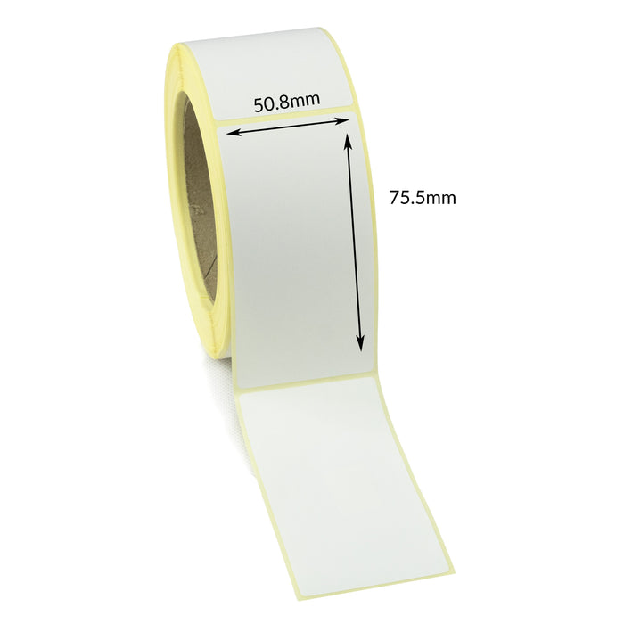 50.8 x 101.6mm Direct Thermal Top Coated Labels - Permanent Adhesive