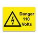 Danger 110 Volts Electrical Safety Warning Labels - 76 x 51mm