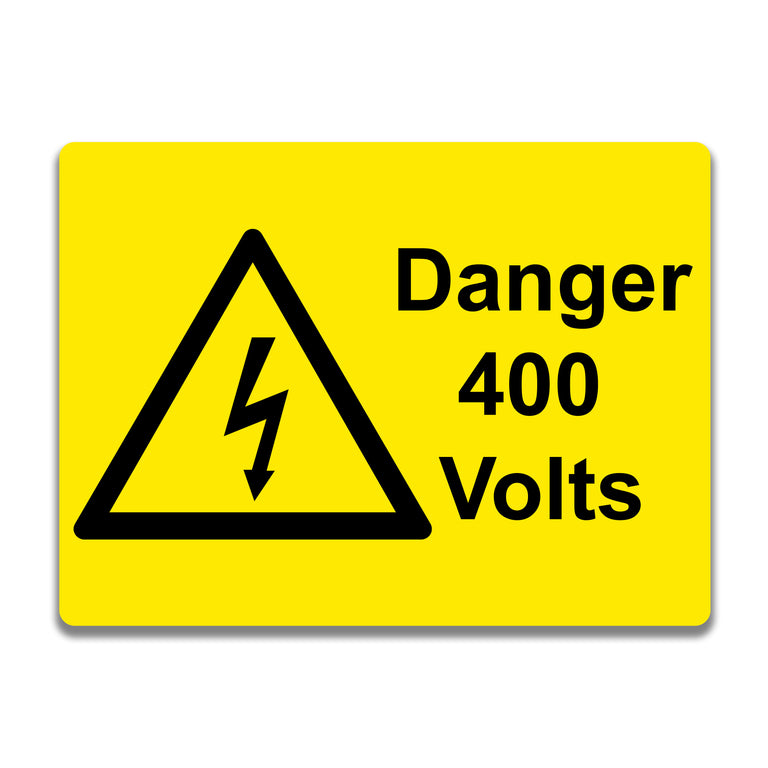 Danger 400 Volts Electrical Safety Warning Labels - 76 x 51mm
