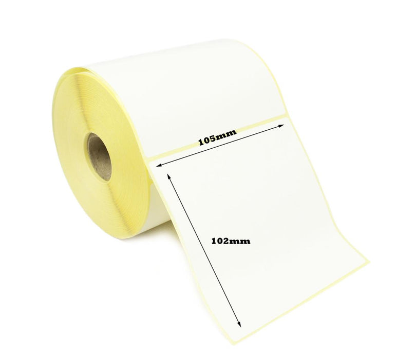 105 x 102mm Direct Thermal Labels - Economy. 20 Rolls of 500 - 10,000 Labels.