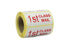 1st Class Mail Labels - 50 x 25mm. White Labels with Red Text. Permanent adhesive.