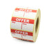 Offer - Was / Now Printed promotional Labels. Red and White Print. 50 x 25mm