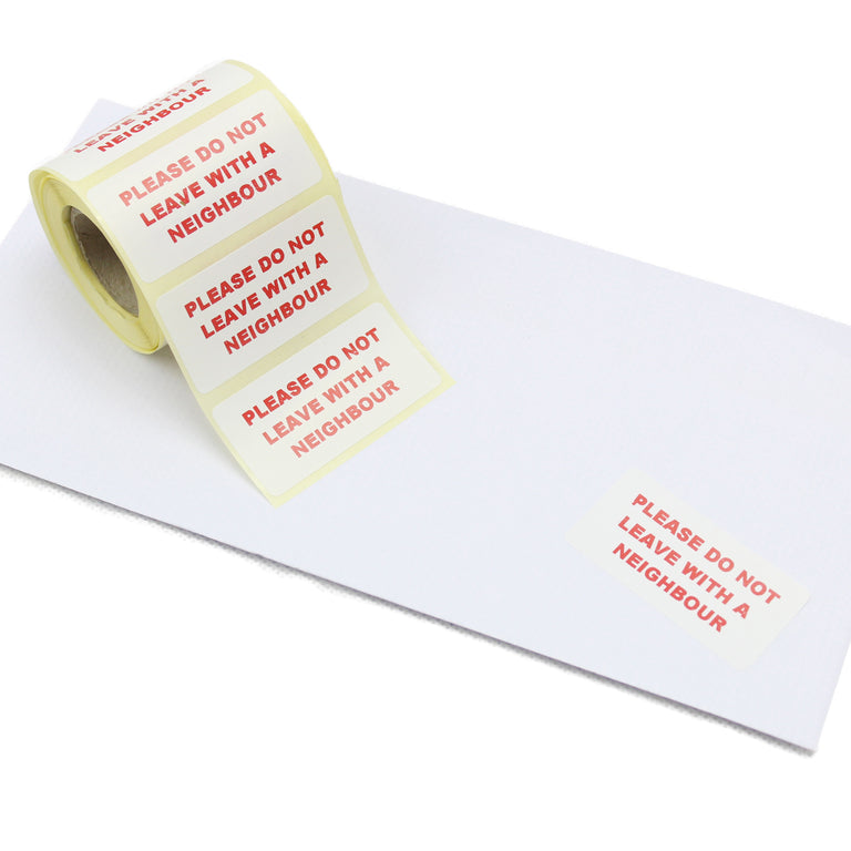 Please Do Not Leave With Neighbour Labels - 50 x 25mm