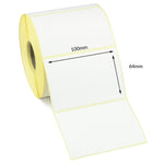 100 x 64mm Direct Thermal Labels - Permanent Adhesive