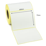 100 x 75mm Direct Thermal Labels - Permanent Adhesive