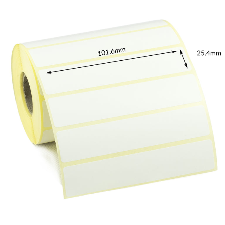 101.6 x 25.4mm Direct Thermal Labels - Permanent Adhesive