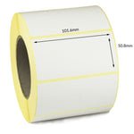 101.6 x 50.8mm Direct Thermal Labels - Permanent Adhesive