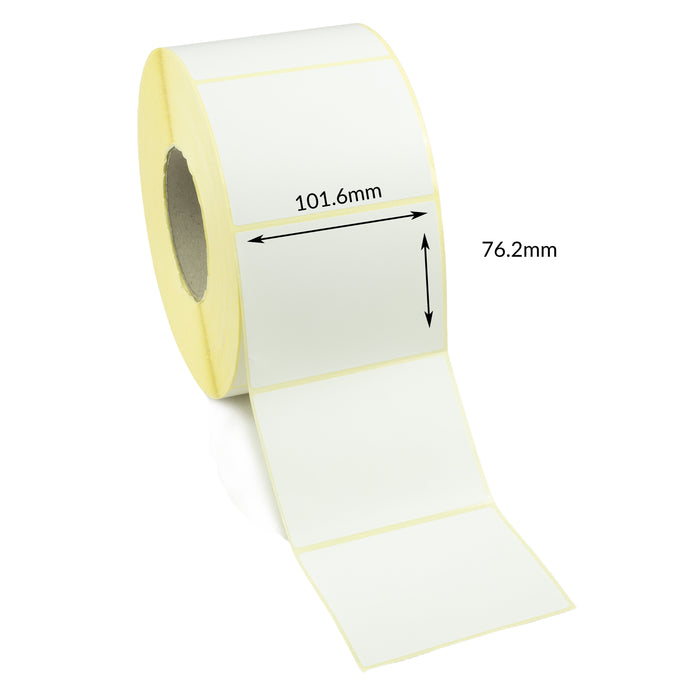 101.6 x 76.2mm Direct Thermal Top Coated Labels - Peelable Adhesive