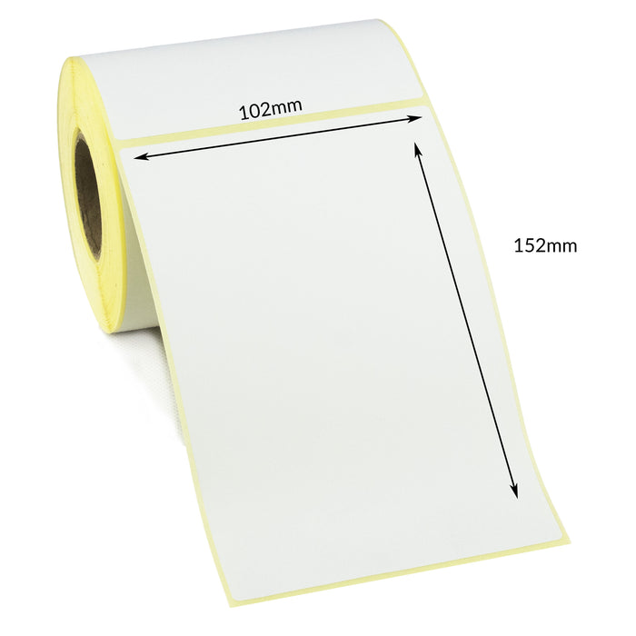 Label 102 102 x 152mm Perforated Direct Thermal Top Coated Labels - Peelable Adh ...