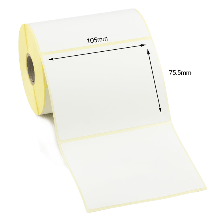 105 x 75.5mm Direct Thermal Labels - Peelable Adhesive