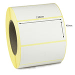 110 x 45mm Direct Thermal Labels - Permanent Adhesive