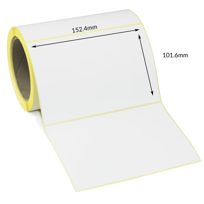 152.4 x 101.6mm Direct Thermal Top Coated Labels - Peelable Adhesive
