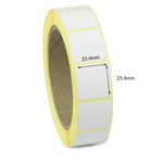 25.4 x 25.4mm Direct Thermal Labels - Peelable Adhesive