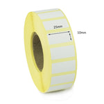 25 x 10mm Direct Thermal Labels - Peelable Adhesive