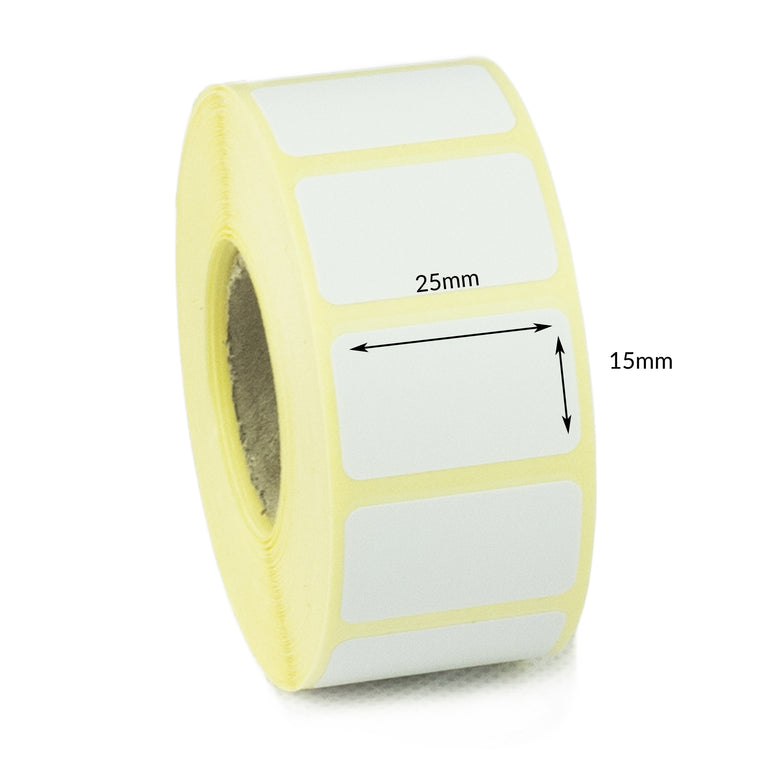 25 x 15mm Direct Thermal Labels - Freezer Grade Adhesive