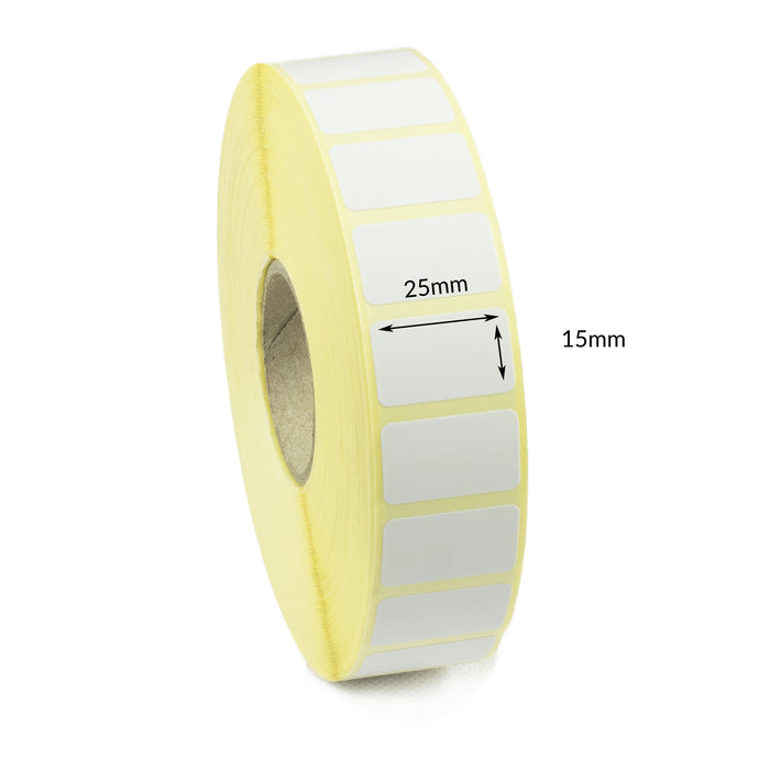 25 x 15mm Direct Thermal Labels - Peelable Adhesive