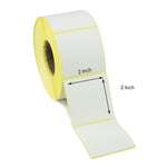 2x2 Inch Direct Thermal Labels - Freezer Grade Adhesive