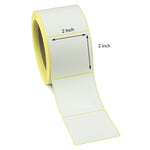 2x2 Inch Direct Thermal Labels - Freezer Grade Adhesive