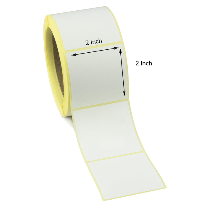 2x2 Inch Direct Thermal Labels - Peelable Adhesive