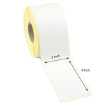 2x4 Inch Direct Thermal Labels - Peelable Adhesive