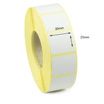 30 x 25mm Direct Thermal Labels - Peelable Adhesive