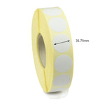 31.75mm Diameter Direct Thermal Labels - Freezer Grade Adhesive