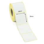 38 x 38mm Direct Thermal Labels - Permanent Adhesive