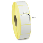 38 x 38mm Direct Thermal Labels - Permanent Adhesive