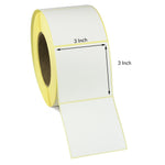 3x3 Inch Direct Thermal Labels - Freezer Grade Adhesive