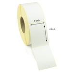3x4 Inch Direct Thermal Labels - Permanent Adhesive