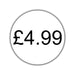 500 x 25mm Diameter, Printed Price Labels. Black Print / White Labels. Permanent adhesive.