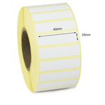 40 x 10mm Direct Thermal Labels - Permanent Adhesive
