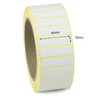 40 x 10mm Direct Thermal Labels - Permanent Adhesive