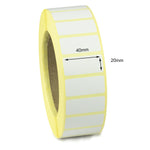 40 x 20mm Direct Thermal Labels - Permanent Adhesive