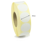 49mm Diameter Direct Thermal Labels - Freezer Grade Adhesive