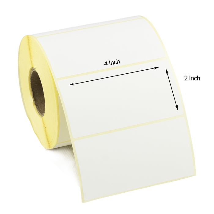 4x2 Inch Direct Thermal Top Coated Labels - Peelable Adhesive