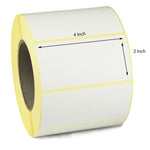 4x2 Inch Direct Thermal Labels - Permanent Adhesive