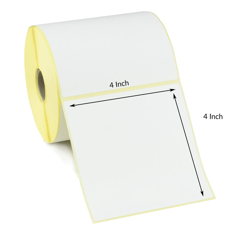 4x4 Inch Direct Thermal Labels - Freezer Grade Adhesive