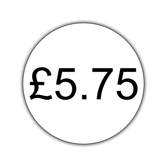 500 x 25mm Diameter, Printed Price Labels. Black Print / White Labels. Permanent adhesive.