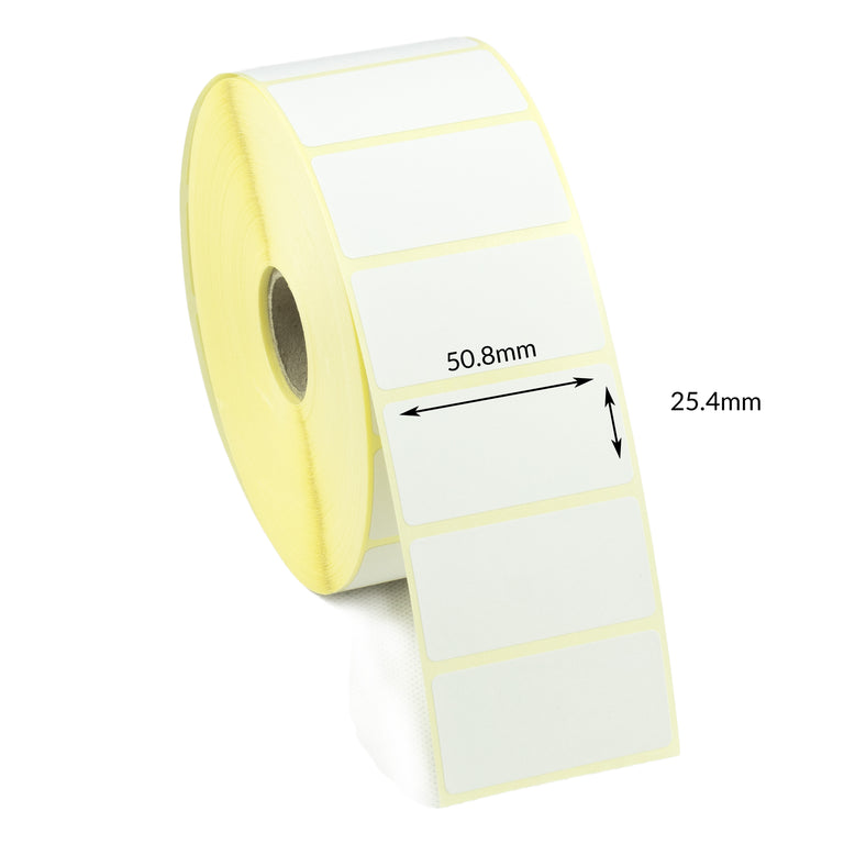 50.8 x 25.4mm Direct Thermal Labels - Permanent Adhesive