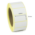 50.8 x 25.4mm Direct Thermal Labels - Permanent Adhesive