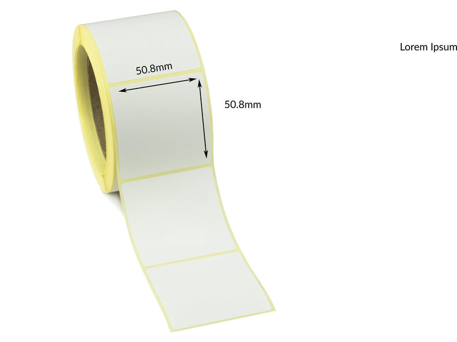 50.8 x 50.8mm Direct Thermal Labels - Freezer Grade Adhesive