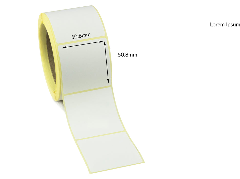 50.8 x 50.8mm Direct Thermal Top Coated Labels - Peelable Adhesive