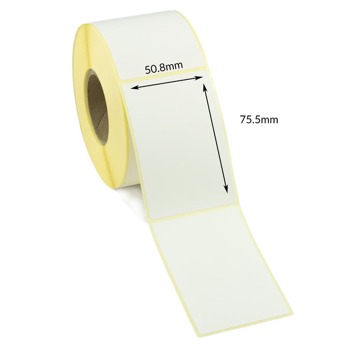 50.8 x 75.5mm Direct Thermal Top Coated Labels - Freezer Grade Adhesive