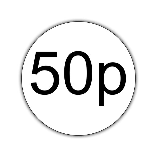 500 x 25mm Diameter, Printed Price Labels. Black Print / White Labels. Permanent adhesive.