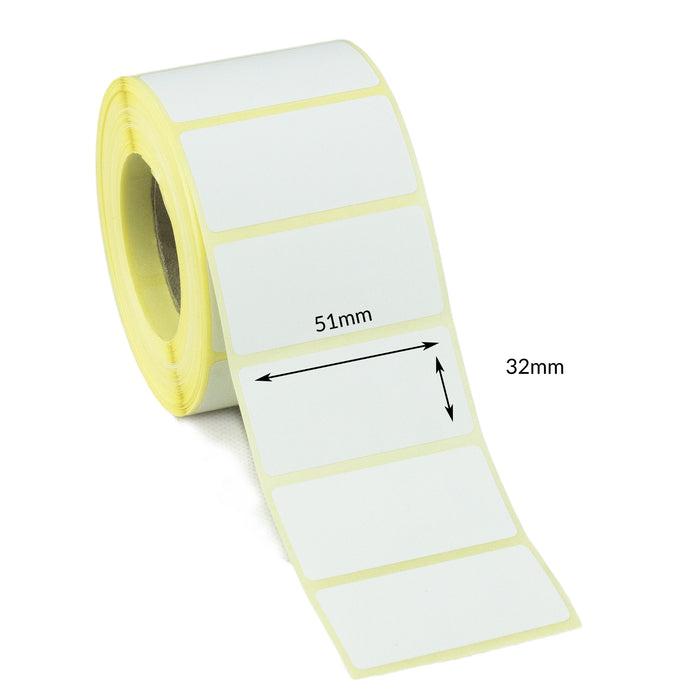 51 x 32mm Direct Thermal Labels - Permanent Adhesive