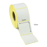 51 x 51mm Direct Thermal Labels - Peelable Adhesive